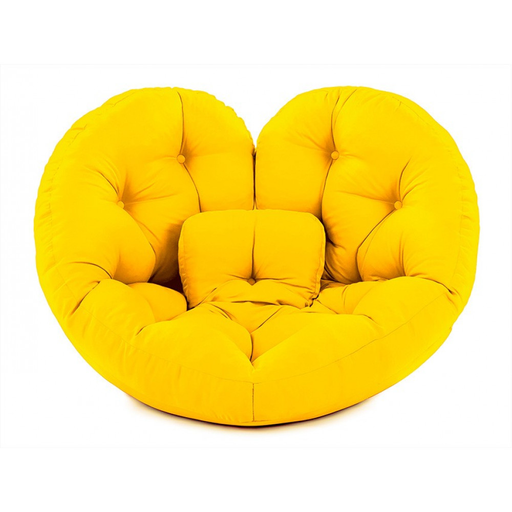 Кресло футон СЕРДЦЕ желтое (бостон)